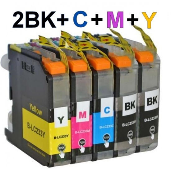 Brother LC233 ink Cartridge 2BK+C+M+Y Brother LC233 ink Cartridge 2BK+C+M+Y
