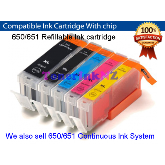 Canon PGBK650 CLI651 Refillable Ink Cart.*5 Comp. Canon PGBK650 CLI651 Refillable Ink Cart.*5 Comp.