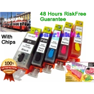 PGI525 CLI526 Refillable RiskFree 2BK+C+M+Y Canon